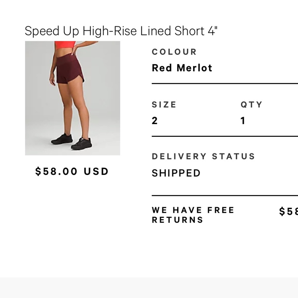 Lululemon speed up high rise shorts worn 1x